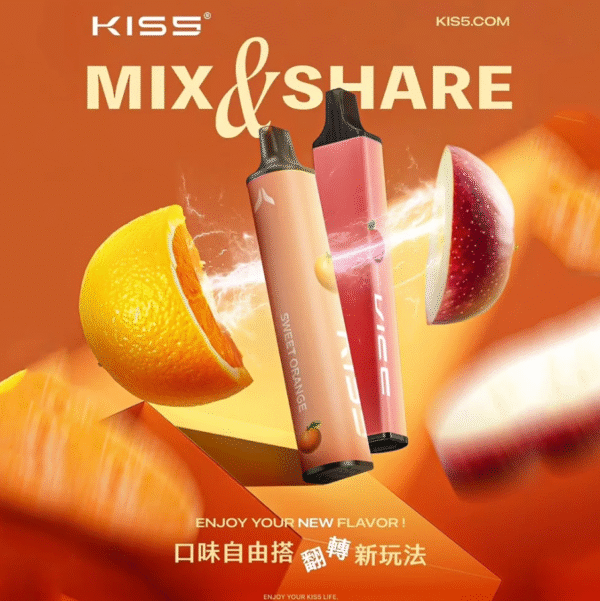 kiss-6500-puffs-vape-flavors KISS一次性電子煙 6500口 - 雙味磁吸正品展示
